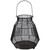 Large Geometric Iron Hurricane Candle Lantern - 11.25" - Black