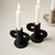 Swirl Ceramic Votive Holder - 4.5" - Black