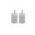 Battery Operated 3D Flame LED Pillar Candles - 2.5" - White - Set of 2