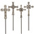 Set of 4 Gold Brush Cross Garden Stakes - 50"