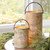 Abstract Cut-Out Candle Lanterns - 9.5" - White and Gold - Set of 2