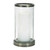 Wavy Hurricane Glass Candle Holder with Metal Stand - 12.75"