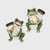 Solar Powered Outdoor Frog Garden Statues - 8.5" - Set of 2