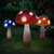 Electric Lighted Mushrooms with Garden Stake - 18.25" - Set of 3