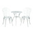3-Piece Cast Aluminum Outdoor Bistro Set with LED Lights - 35" - White