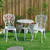 3-Piece Cast Aluminum Outdoor Bistro Set with LED Lights - 35" - White