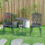 3-Piece Cast Aluminum Outdoor Bistro Set with LED Lights - 35" - Black