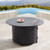 5-Piece Brown and Black Outdoor Patio Round Fire Table with Four Swivel Rocking Chairs 44"