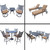 20pc Black Dining, Bar, Chaise Lounge and Swivel Rocker Chat Patio Furniture Sets