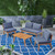 4pc Gray and Brown Contemporary Outdoor Chat Set with Cushions