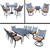 17pc Black and Brown Bar, Dining and Swivel Rocker Chat Patio Furniture Sets with Cushion