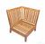 35" Natural Teak Deep Seating Outdoor Sectional Corner with Milano Cobalt Striped Cushions
