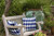 20" x 20" Blue and White Harlequin Outdoor Throw Pillow