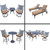 18pc Black Dining, Bar, Chaise Lounge and Swivel Rocker Chat Patio Furniture Sets