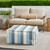 Striped Square Outdoor Patio Bean Pouf Ottoman - 30" - Blue and White