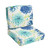 Gardenia Seaglass Floral Corded Pillow and Cushion - 22.5" - Blue and Green - Set of 2