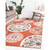 9' x 12' Terracotta Orange and Beige Floral Rectangular Outdoor Area Throw Rug