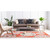 9' x 12' Terracotta Orange and Beige Floral Rectangular Outdoor Area Throw Rug