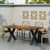 19.75" Black and Gray Outdoor Fire Pit Dining Table with Tank Holder