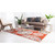 4' x 6' Terracotta Orange and Beige Floral Rectangular Outdoor Area Throw Rug