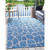 6' x 9' Blue and Ivory Animal Print Rectangular Outdoor Area Throw Rug