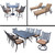 17pc Black and Brown Bar, Dining and Chaise Lounge Patio Furniture Sets with Cushion