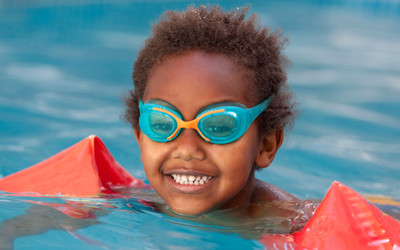 Pool Floats and Swim Aids Build Young Swimmers' Confidence in the Water