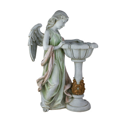 23" Joseph's Studio Angel Outdoor Garden Statue with Solar Powered Bird ...
