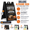 Deluxe 24x36 custom corrugated plastic sign panel sliding into black A-Frame