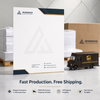 Ironwood Engineering letterhead beside packaged paper, a shipping box, and UPS truck, highlighting production and delivery options.
