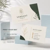 Front and back of custom business cards demonstrating full-color and grayscale printing options