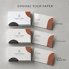 Comparison of 14 pt. Gloss, 14 pt. Uncoated, and 100 lb. Recycled Matte business cards.