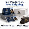 Folded Business Cards with protective packaging, UPS shipping box and production and delivery options