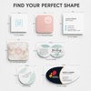 Special Shape Business Card size guide for square, rounded-square, oval, circle and leaf formats