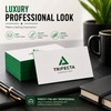 Custom Trifecta Business Cards Collection – Premium 38PT Velvet Soft-Touch Business Cards with Green, Blue, Red & Black Colored Edges, Luxury Thick Stock Design