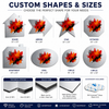 Custom aluminum arrow and star shaped signs showing black composite core