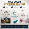 Custom shape 1/4 inch glossy acrylic wall sign with modern standoff hardware