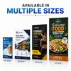 Four custom flyers in 5.5" × 8.5", 8.5" × 11", 8.5" × 14", and 11" × 17" sizes with pet care, real estate, fitness, and restaurant designs.