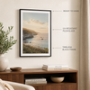 Ready-to-hang coastal photo print in a timeless black frame with UV-resistant plexiglass