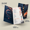 Kaze Sushi Bar mini menus demonstrating full-color two-sided printing, a premium gloss finish, and a compact takeout-friendly format.