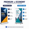 Custom Standard Retractable Pull-Up Banner Stand 33.5" x 78.7", portable roll-up display with premium full-color printing for trade shows, retail stores, events, and business marketing.