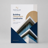 Vertical Northline Developments large format poster featuring modern architecture, navy and gold branding, and the headline “Building Tomorrow’s Landmarks.”