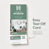 Home Interior RIP Card with its perforated business card partially detached below the main promotional section.