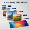 Custom photo puzzle size options displayed from 8 × 10 inches to 20 × 30 inches.