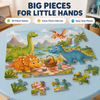 Children’s dinosaur puzzle featuring large, easy-grip 2.66 mm pieces.