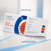 Front and back of a blue-and-orange Civic Circle membership card demonstrate single-sided and double-sided spot-color printing.
