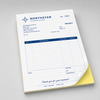 Custom 2-part carbonless NCR notepad 5.5 x 8.5 with white and yellow sheets