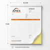 Custom 2-part carbonless NCR notepad 8.5 x 11 with white and yellow sheets