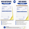 Custom 2-part carbonless NCR notepad 8.5 x 11 with white and yellow sheets