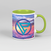 Full Color Print Ceramic Mug, Color Handle - 11 oz